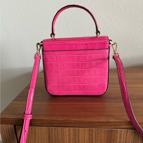 Kate Spade Staci Hot Pink Croc Crossbody - Picture 4 of 6